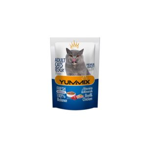 پوچ یامیکس با طعم مرغ و گوشت 85 گرمی